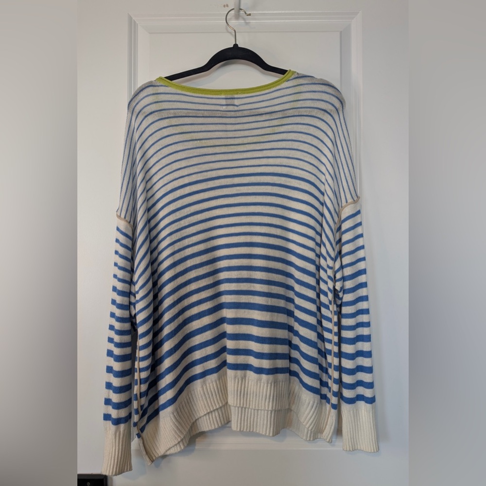 Nic+Zoe Striped Up Supersoft Sweater Blue White Stripes NWT Size 2X - Picture 4 of 11